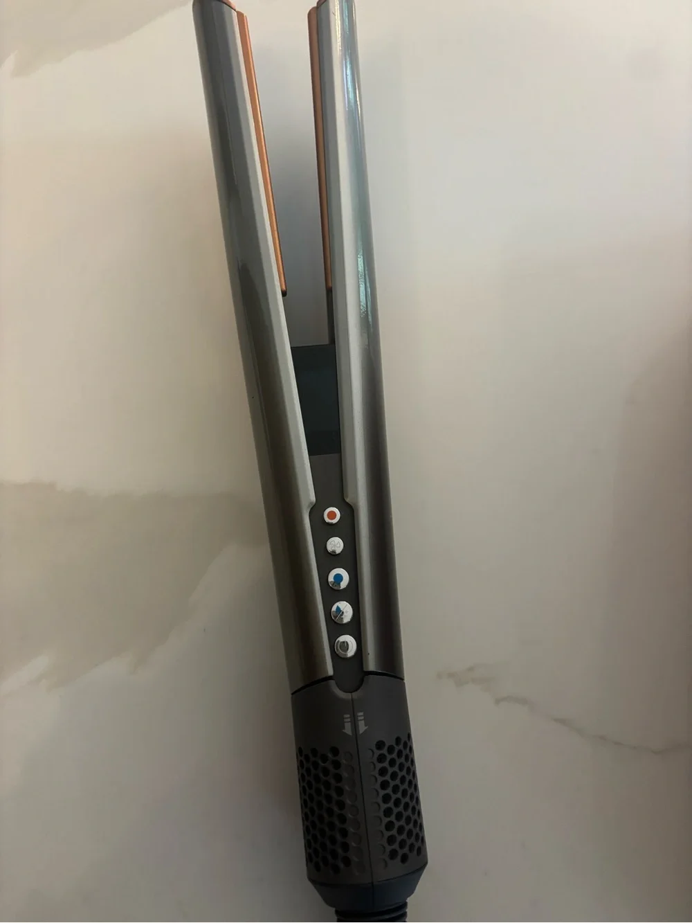 Dyson Hair Straightener in Silver and Rose Gold Trim